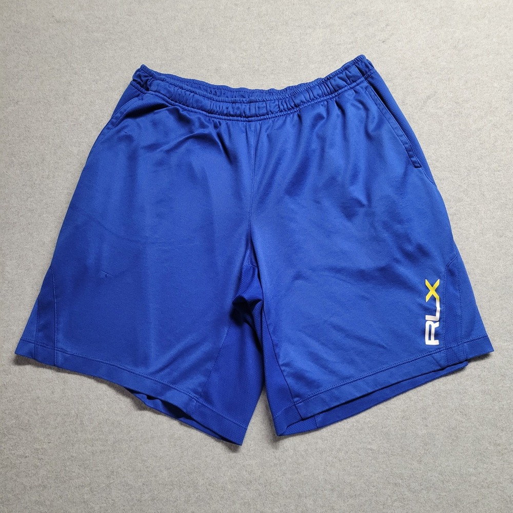 RLX Ralph Lauren Mens Royal Blue Athletic Performance Shorts Medium 7 In Inseam